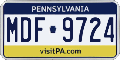 PA license plate MDF9724