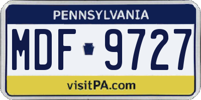 PA license plate MDF9727