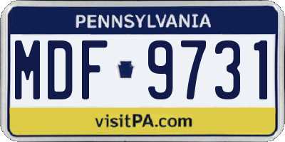 PA license plate MDF9731