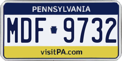 PA license plate MDF9732