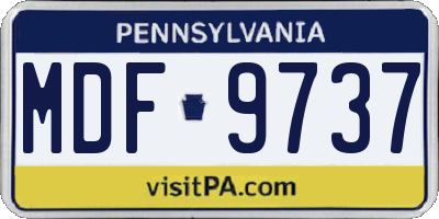 PA license plate MDF9737