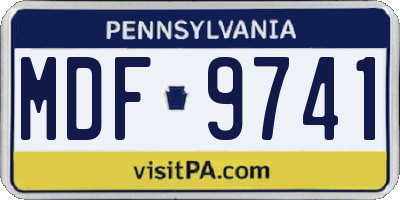 PA license plate MDF9741