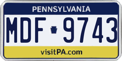 PA license plate MDF9743