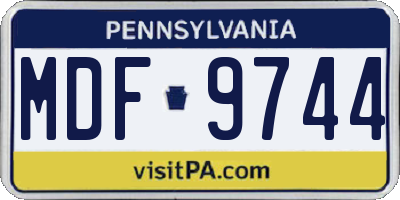 PA license plate MDF9744