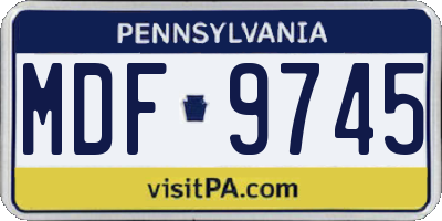 PA license plate MDF9745