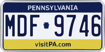 PA license plate MDF9746