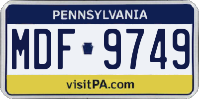 PA license plate MDF9749