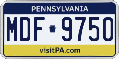 PA license plate MDF9750