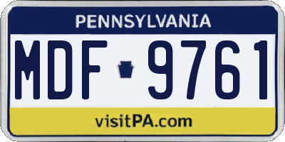 PA license plate MDF9761