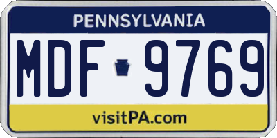 PA license plate MDF9769