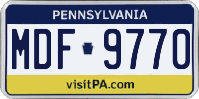 PA license plate MDF9770