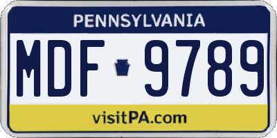PA license plate MDF9789