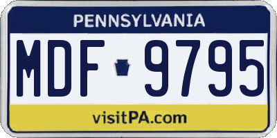 PA license plate MDF9795