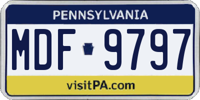 PA license plate MDF9797