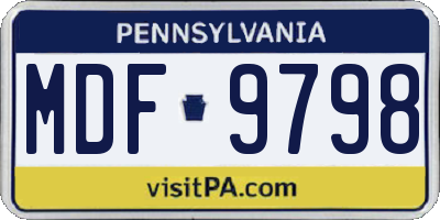PA license plate MDF9798