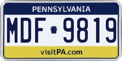 PA license plate MDF9819