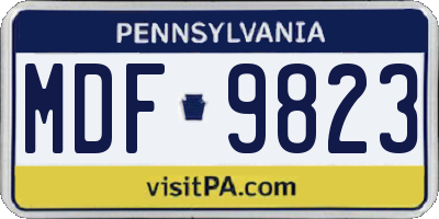 PA license plate MDF9823