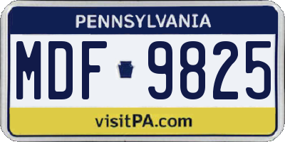 PA license plate MDF9825