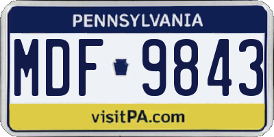 PA license plate MDF9843