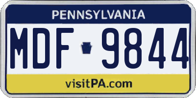 PA license plate MDF9844