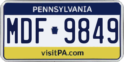 PA license plate MDF9849