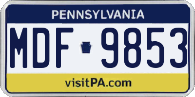 PA license plate MDF9853