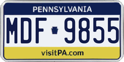 PA license plate MDF9855