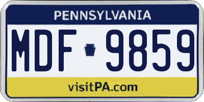PA license plate MDF9859