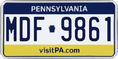 PA license plate MDF9861