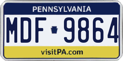PA license plate MDF9864