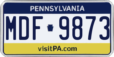 PA license plate MDF9873