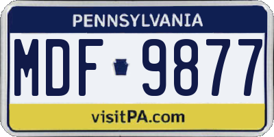 PA license plate MDF9877