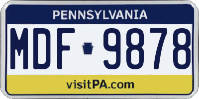 PA license plate MDF9878