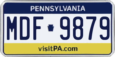PA license plate MDF9879