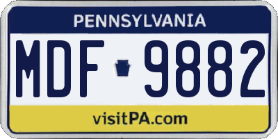 PA license plate MDF9882