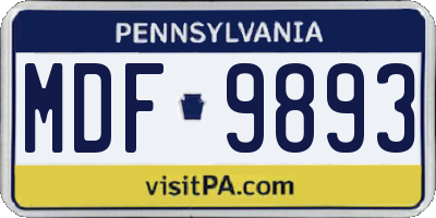 PA license plate MDF9893