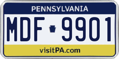 PA license plate MDF9901