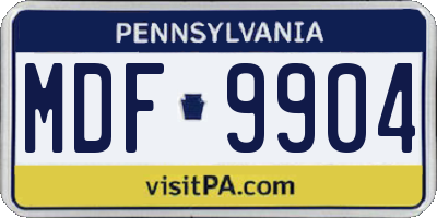 PA license plate MDF9904