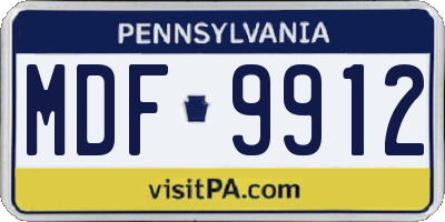 PA license plate MDF9912