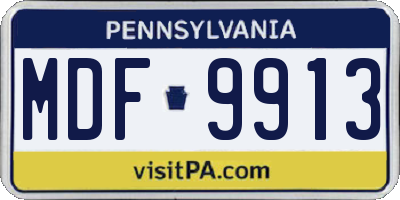 PA license plate MDF9913