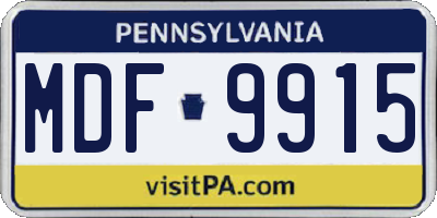 PA license plate MDF9915