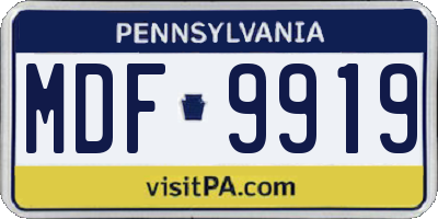 PA license plate MDF9919