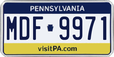 PA license plate MDF9971
