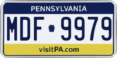 PA license plate MDF9979