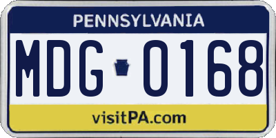 PA license plate MDG0168
