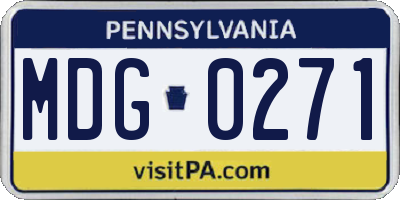 PA license plate MDG0271