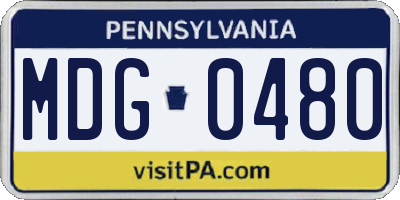 PA license plate MDG0480