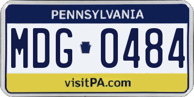 PA license plate MDG0484