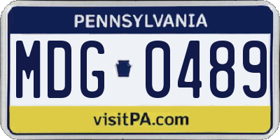 PA license plate MDG0489