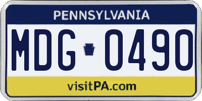 PA license plate MDG0490